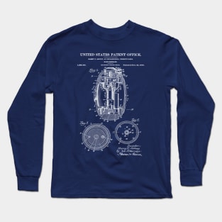 Hand Grenade Patent White Long Sleeve T-Shirt